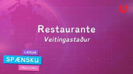 Veitingastaðir- spænska- orðaforði 1